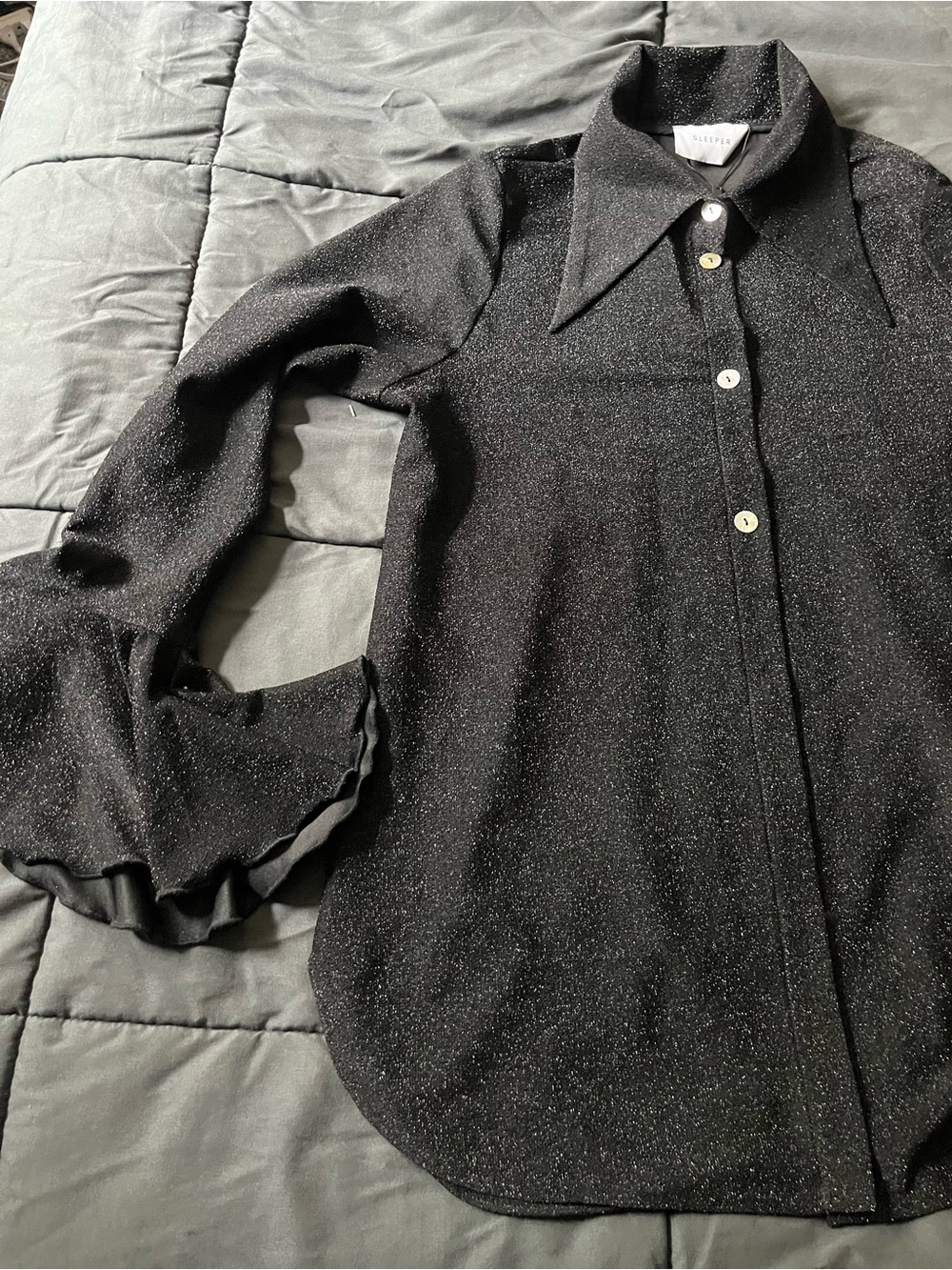 Anthropologie Sleeper Cosmos lurex lounge bell sleeve top size small - Picture 9 of 11